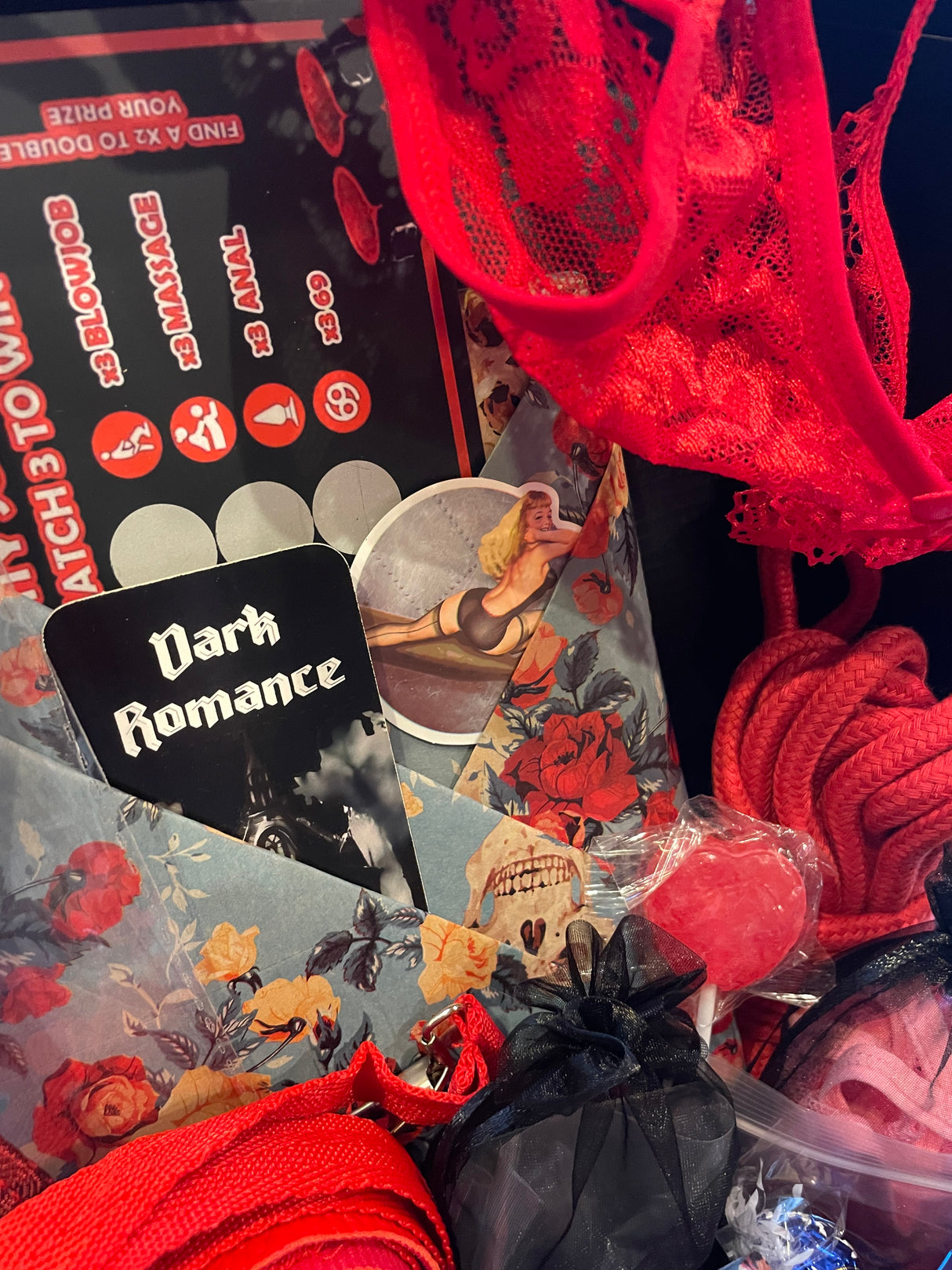 Dark Romance Date Night Box - Self or Couple - Books, Toys, Lingerie, Merch, Treats, more!