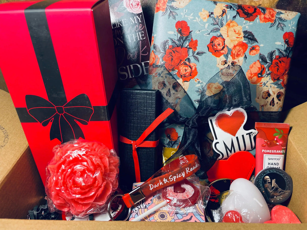 Valentine's Luxury Dark Romance Book Spa Basket. See details. Gift Wrapping included. Double-boxed for easy gifting. Dark Romance Crates